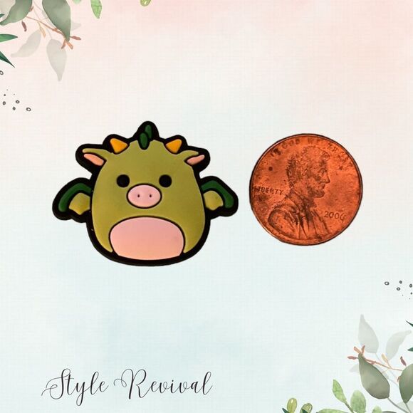 5/$10 Jibbitz - Squishmallow Adorable Green Monster Squishmallow Croc Shoe Charm - Picture 1 of 3